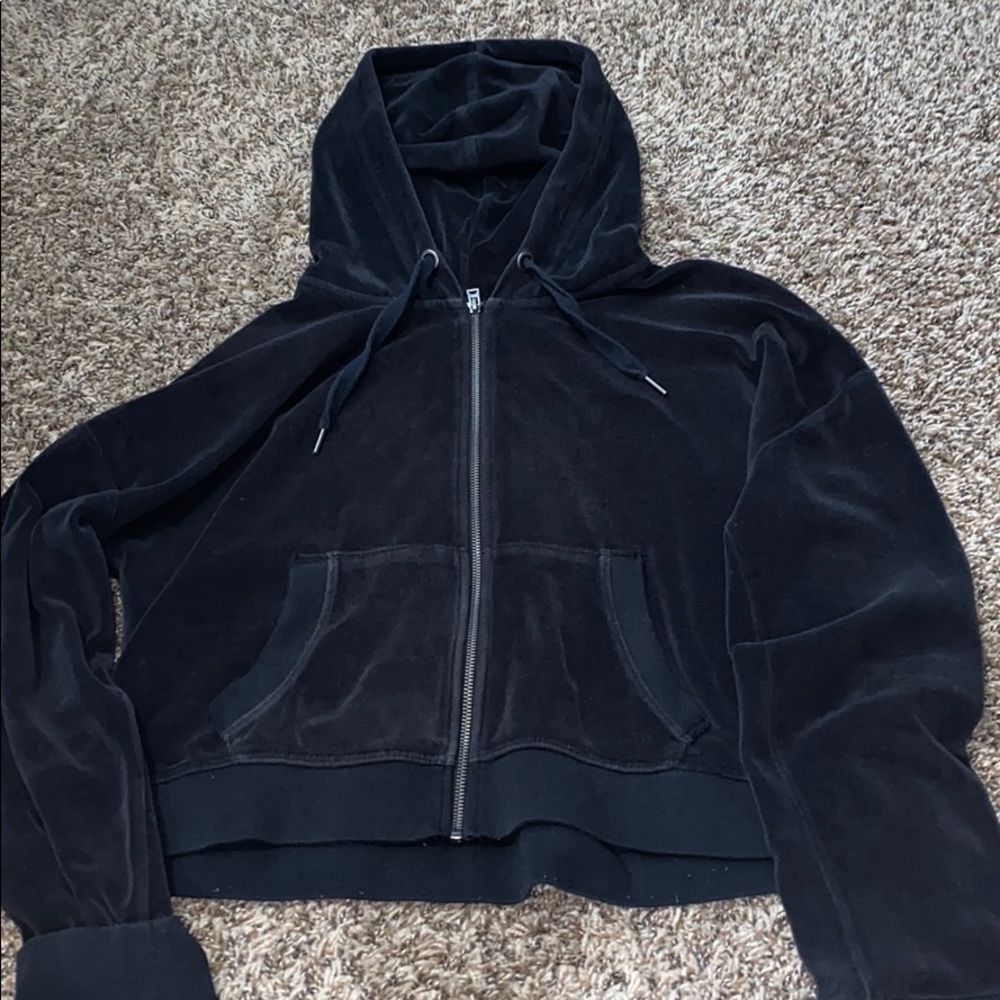 Velvet Zip up Sweater